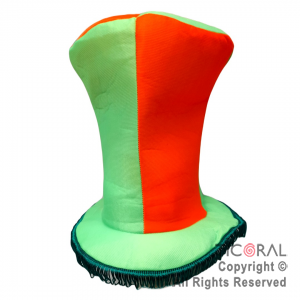 SOMBRERO GALERON FLUO CON FLECOS VERDE Y NARANJA x 1